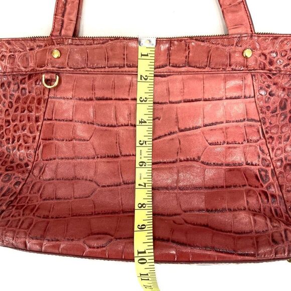 Lauren Ralph Lauren Red Croc-Embossed Tote - Picture 14 of 15